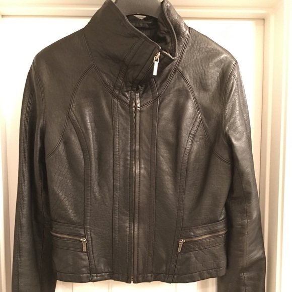 Kenneth Cole Jackets \u0026 Coats | Kenneth Cole Leather Jacket | Color: Black | Size: M | Btarsha's Closet